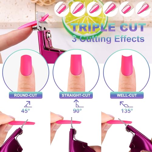 GA&EN Adjustable Acrylic Nail Trimmer with Magnet Sizers & Extra Blade