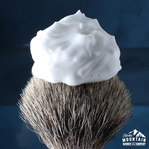Shaving Soap Pucks for Men - 3 Pack - Traditional Wet Shave Glycerin-Based Shave Soap Bars - Made in USA For Use with Shaving Brush and Bowl - Glacial Spring Scent by Rocky Mountain Barber Company