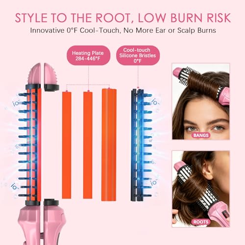 2-in-1 Hair Straightener Brush for Short Hair & Pixie Cuts