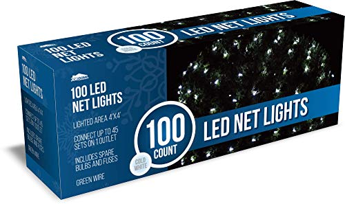 Joiedomi 100 LED Christmas Net Lights for Indoor & Outdoor Decorations, Christmas Events, Christmas Eve Night Decor, Christmas Tree, Bushes (Cold White)