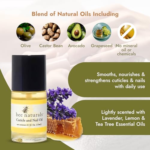 Bee Naturals Nail & Cuticle Care Gift Set ? Includes Hydrating Nail Balm & Nourishing Cuticle Oil with Natural Ingredients ? Perfect for Dry, Brittle Nails & Ragged Cuticles ? Travel-Friendly & Gentle