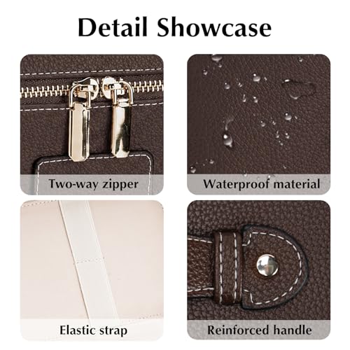 Leather Makeup Case with Removable Divider - Travel Organizer
