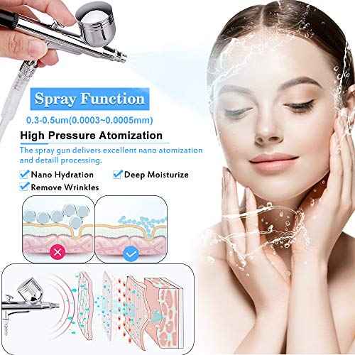 Beauty Star Diamond Microdermabrasion Machine with Spray Gun, Professional Home Use Facial Beauty Salon Equipment Strong Suction Power 65-68cmhg