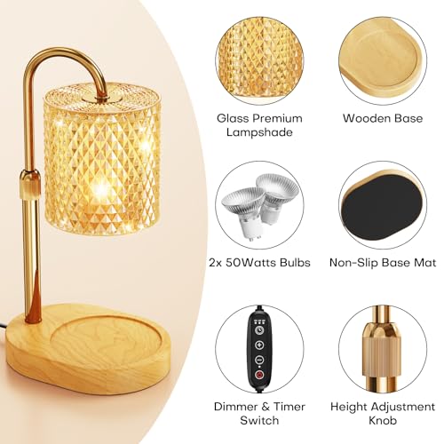 Candle Warmer Lamp with Timer, Dimmer & Adjustable Height