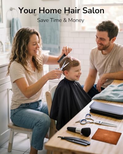 ULG Hair Cutting & Thinning Shears Kit with Razor - Professional Home Grooming Set