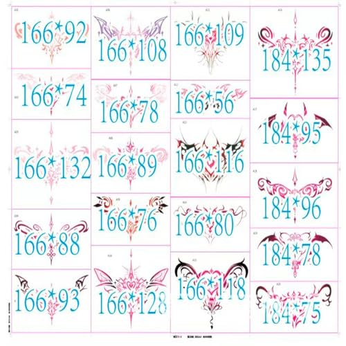 Sexy Navel Temporary Tattoos 20 Sheets Large Black Red Lace Abdomen Waist Waterproof Tattoo Stickers for Women Girl Fake Body Tattoos (Waist and abdomen)