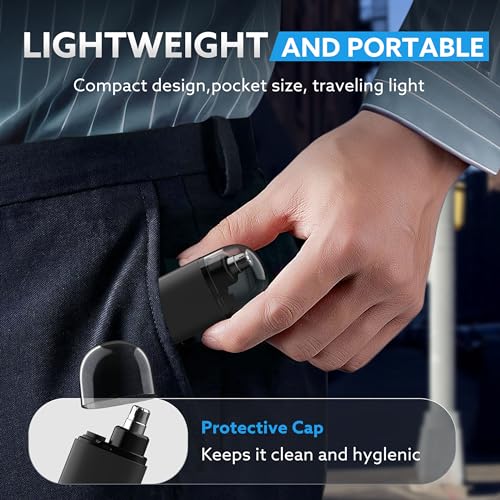 Nose Hair Trimmer for Men,Portable Painless Ear and Nose Hair Trimmer USB Rechargeable, 9000 RPM,360¡Æ Rotating Waterproof Dual Edge Blades Nose Trimmer Women (Black)