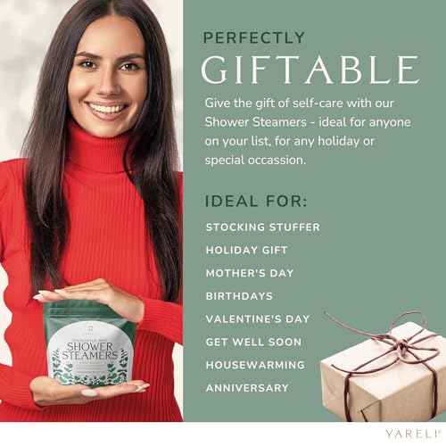 Yareli Shower Steamers for Sinus Relief, 12 Pack, for Women and Men - Aromatherapy and Self Care - Eucalyptus Mint