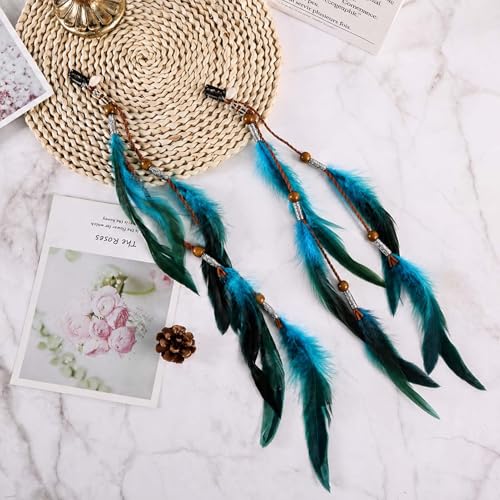 Feather Hair Extensions Clip-in Boho Accessory 3pc Set