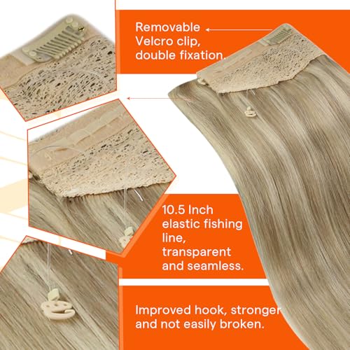 Sunny Hair Wire Extensions Real Human Hair 18" Golden Blonde