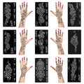 Henna Tattoo Stencil Kit - 9 Reusable Templates for Hand & Body