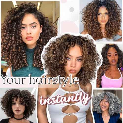 7 Packs Gogo Curl Grey Crochet Hair for Women 8 Inch Pre-Twisted Curly Crochet Hair Pre Looped Deep Ocean Water Wave Beach Curl Crochet Braids Synthetic Braiding Hair Extensions (8 Inch, 1B/Gray)