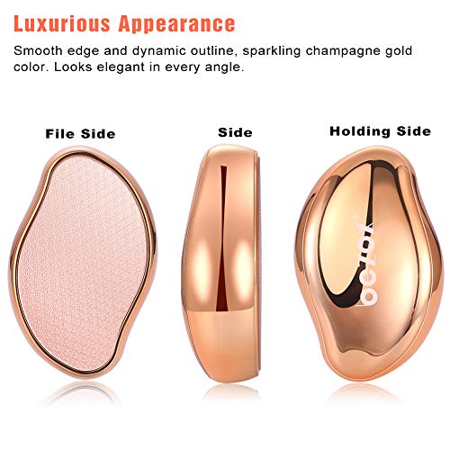 BEZOX Nano Glass Foot File Callus Remover - Portable Pedicure Scrubber (Gold)