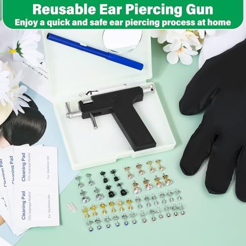 Professional Ear Piercing Gun Kit with Crystal Stud Earrings