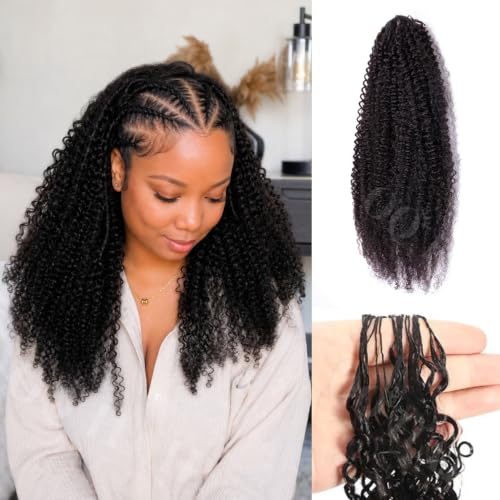OQ Afro Curly Feather Crochet Human Hair 18 Inch