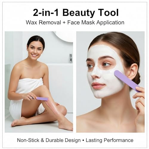 Silicone Wax Spatulas, Reusable Stir Sticks for Hair Removal, Crafts, Non Stick Soft Silicone, Convenient Cleaning, Multi Purpose ()