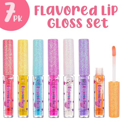 7pc Fruity Flavored Lip Gloss Set for Kids - Assorted Shades