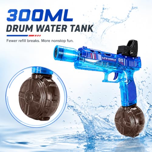 Electric Water Gun with LED Lights, 26ft Range, 300ML Tank