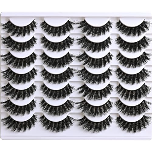 Mink Lashes Fluffy Wispy 14 Pairs Natural Cat Eye Strips