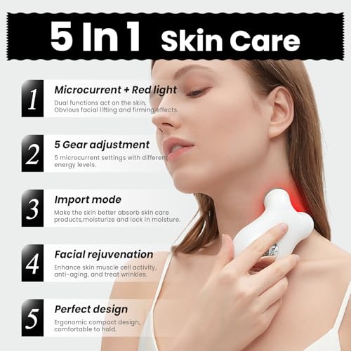 Microcurrent Facial Device with Red Light Therapy - V-Shape Lift