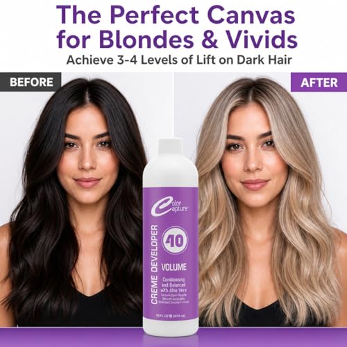 40 Volume Cream Hair Developer with Aloe Vera - Professional Color Lift