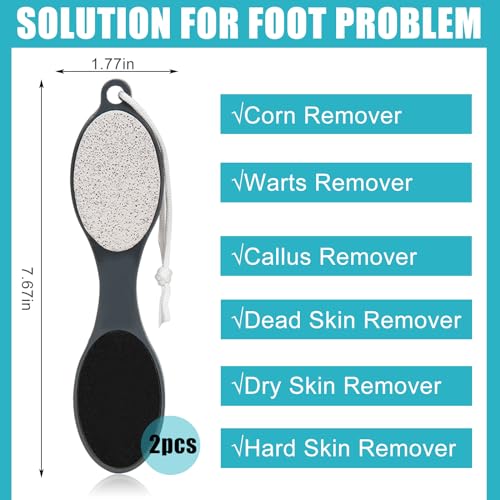 4-in-1 Foot File Callus Remover - 2 Pack Pedicure Foot Scrubber & Brush