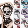 6 Sheets Halloween Face Gems Rhinestone Tattoo Stickers