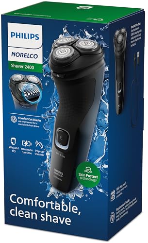 Philips Norelco Shaver 2400, Rechargeable Cordless Electric Shaver with Pop-Up Trimmer, X3001/90