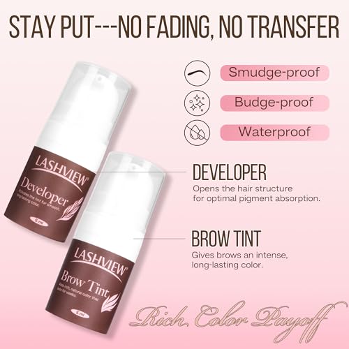 Lashview Eyebrow Tint Kit - 6-Week Long-Lasting Brow Color