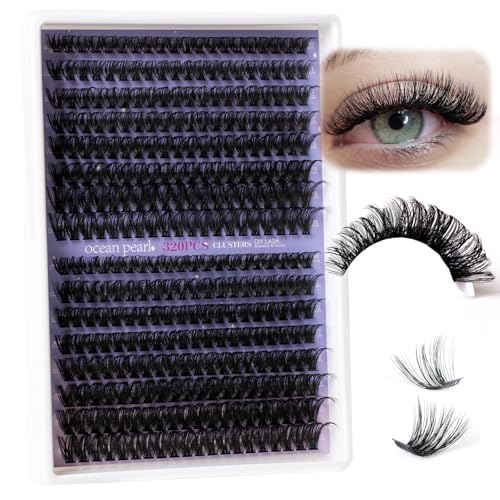 Ocean Pearl 320pc Lash Clusters Kit 60D+80D with Adhesive & Tools
