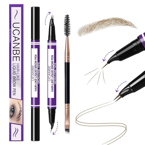 UCANBE Dual-Ended Eyebrow Pencil with Spoolie Brush - Light Brown