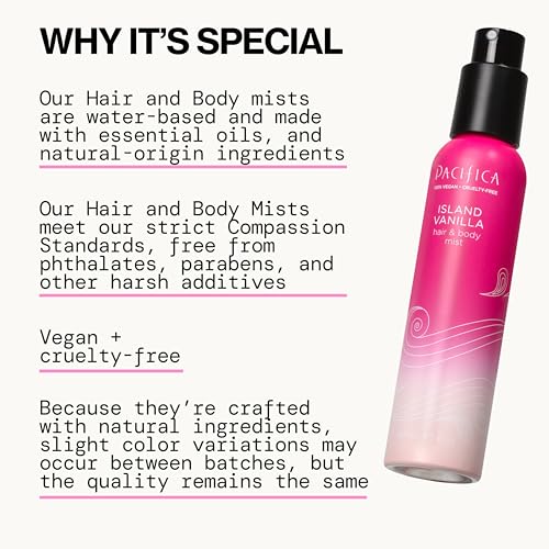 Pacifica Island Vanilla Body Mist - Alcohol-Free Perfume, 5 oz