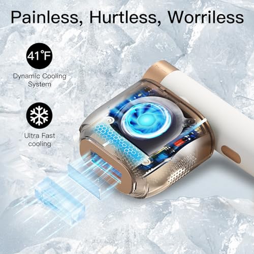 White BoSidin IPL Hair Removal Device with Ice-Cooling & Rejuvenation - 6+1 Modes, Painless at Home