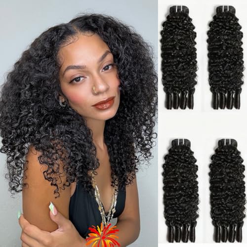 Burmese Curly Human Hair Bundles 12 Inch 4 Pack 100% Unprocessed