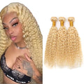 613 Blonde Water Wave Human Hair Bundles - 3 Pack, 14-18 Inch