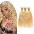 613 Blonde Water Wave Hair Bundles - 3 Packs, 14-18 Inch