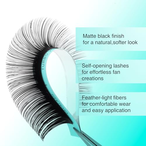 Shimmy-Free Matte Black Lash Extensions 0.03mm, C/CC/D Curl 8-15mm