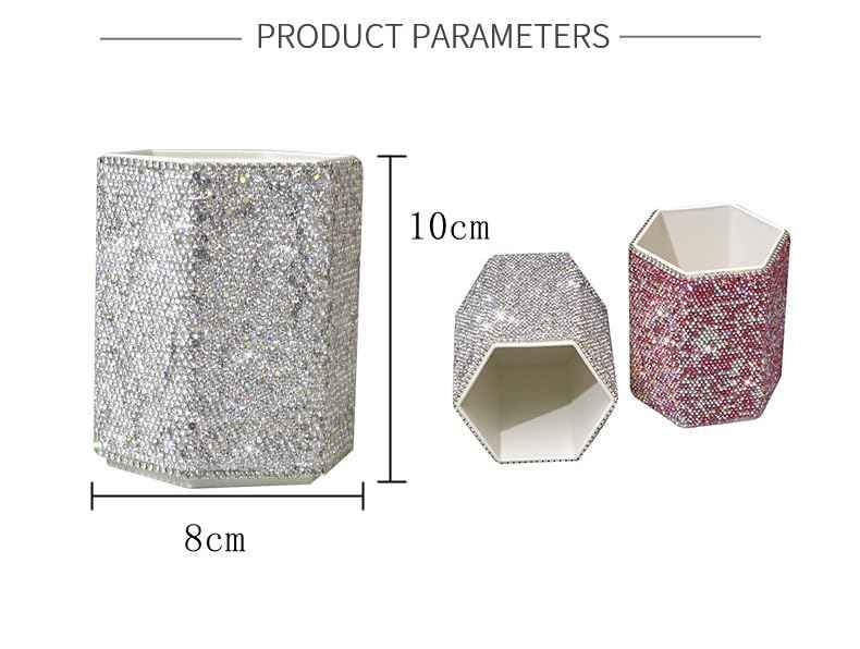 Bestbling Luxury Crystal Rhinestone Pen Holder Makeup Brush Organizer - Sparkling and Fashionable Desk Organizer for Bling Lovers (Silver)