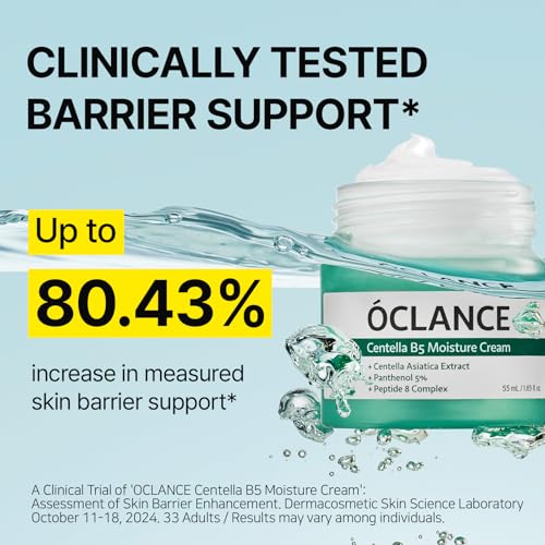 Centella B5 Calming Barrier Cream, Lightweight Non-Greasy Face Moisturizer for Sensitive Skin with Panthenol, Centella & 8-Peptide Complex, Fragrance-Free Korean Skincare, 1.85 fl oz (55ml)