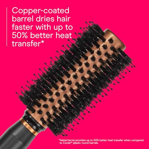 Conair Round Hair Brush Copper Quick Dry Boar & Nylon