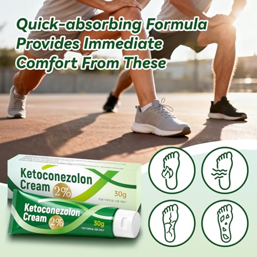 Ketoconozola Cream 2 Pack, Non-Irritating Cream 2%, For All Skin Types, 1oz
