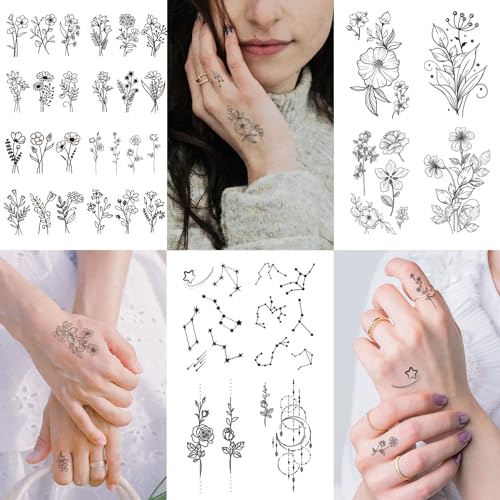 Celaza 61 Sheets Temporary Tattoos for Women, 275 Styles