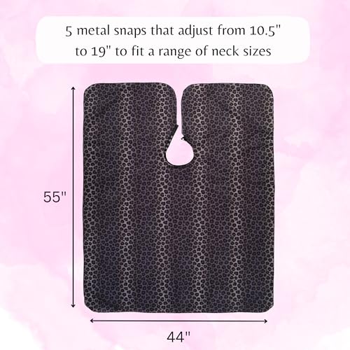 Waterproof Hair Cutting Cape with Leopard Print - Adjustable Salon Cape