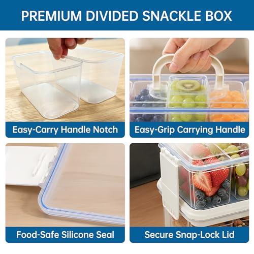 Snackle Box 10-Compartment Chilled Serving Tray with Ice Packs