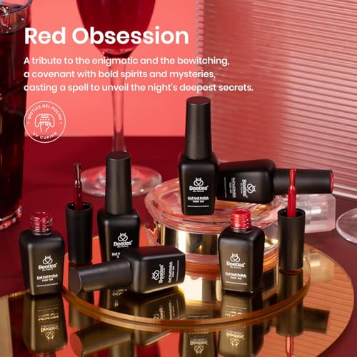 Beetles Red Gel Polish Set - 6 Colors Soak Off LED UV
