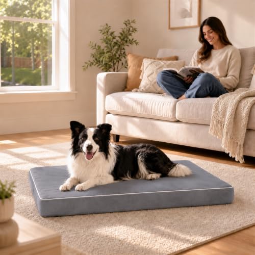 Orthopedic Dog Mat with 28D Memory Foam & Waterproof Lining