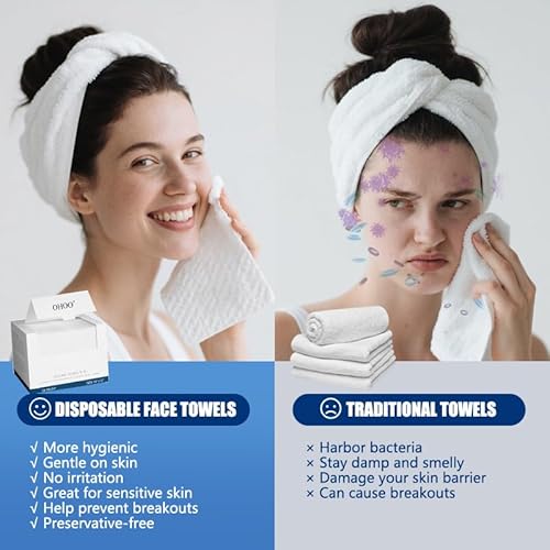 Disposable Face Towels 10"¡¿12" Makeup Remover and Clean Soft and Thick Dry Wipes Facial Tissue XL Towelettes 600 Count