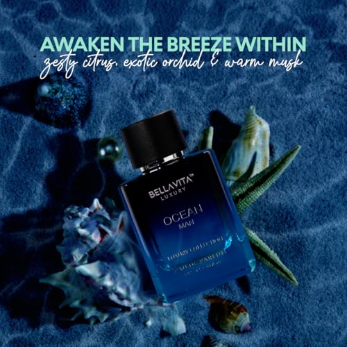 BellaVita Luxury OCEAN Eau de Parfum for Men 100ml - Fresh, Long-Lasting Fragrance