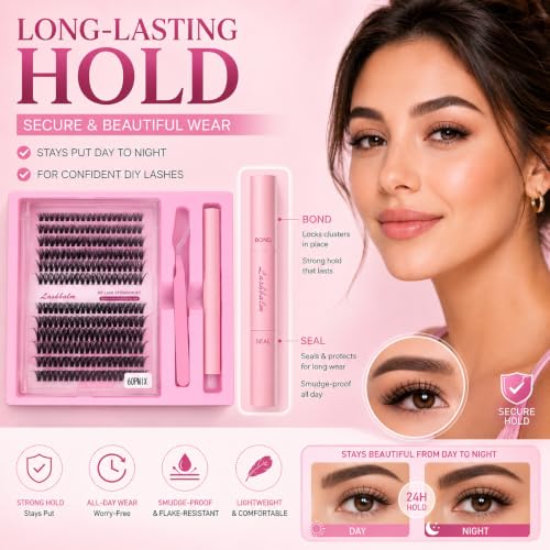 Natural Lash Clusters Kit 120Pcs 8-16MM Wispy Eyelashes