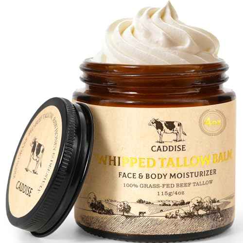 Whipped Beef Tallow for Skin ? 100% Grass-Fed Handmade Cream Moisturizer for Face & Body, Natural with Honey, Shea Butter, Jojoba Oil, Non-Greasy, Nourishing for Men, Women, Kids, 4 Oz